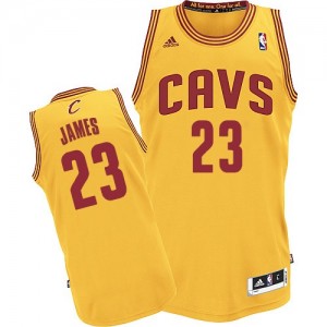Maillot NBA Or LeBron James #23 Cleveland Cavaliers Alternate Authentic Homme Adidas