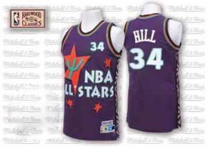 Maillot NBA Violet Tyrone Hill #34 Cleveland Cavaliers Throwback 1995 All Star Swingman Homme Adidas