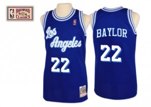 Maillot NBA Los Angeles Lakers #22 Elgin Baylor Bleu Mitchell and Ness Authentic Throwback - Homme