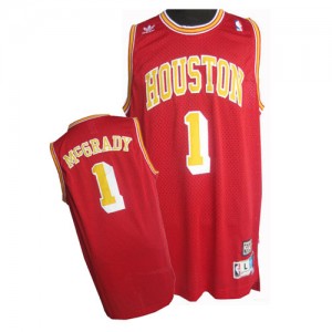 Maillot NBA Rouge Tracy McGrady #1 Houston Rockets Throwback Swingman Homme Adidas