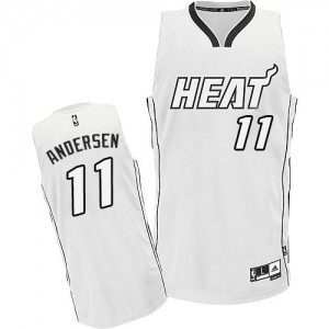Maillot NBA Miami Heat #11 Chris Andersen Blanc Adidas Authentic - Homme