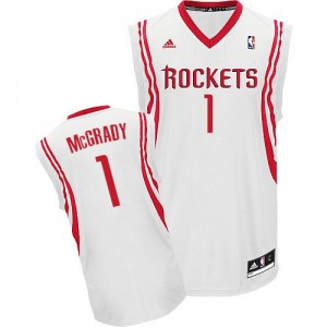 Houston Rockets #1 Adidas Home Blanc Swingman Maillot d'équipe de NBA pas cher - Tracy McGrady pour Homme