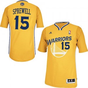 Golden State Warriors Latrell Sprewell #15 Alternate Swingman Maillot d'équipe de NBA - Or pour Homme