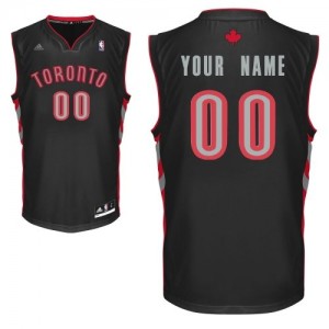 Toronto Raptors Personnalisé Adidas Alternate Noir Maillot d'équipe de NBA Remise - Swingman pour Homme