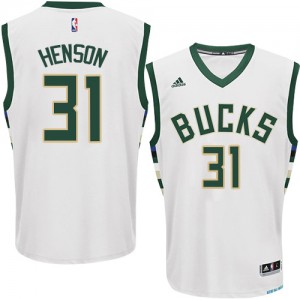 Milwaukee Bucks #31 Adidas Home Blanc Authentic Maillot d'équipe de NBA achats en ligne - John Henson pour Homme