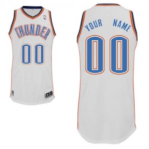 Oklahoma City Thunder Authentic Personnalisé Home Maillot d'équipe de NBA - Blanc pour Homme