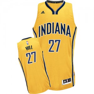 Maillot NBA Or Jordan Hill #27 Indiana Pacers Alternate Swingman Homme Adidas