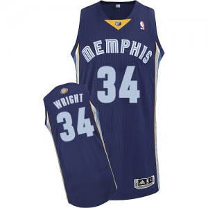 Maillot Authentic Memphis Grizzlies NBA Road Bleu marin - #34 Brandan Wright - Homme