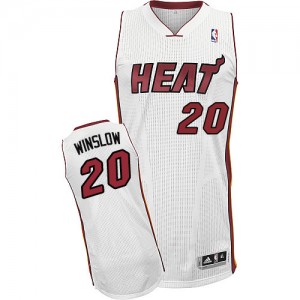 Miami Heat Justise Winslow #20 Home Authentic Maillot d'équipe de NBA - Blanc pour Homme
