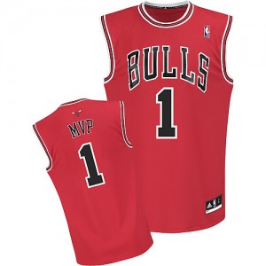 Maillot Authentic Chicago Bulls NBA 2011 MVP Rouge - #1 Derrick Rose - Homme
