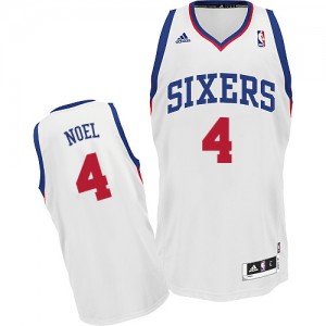 Philadelphia 76ers #4 Adidas Home Blanc Swingman Maillot d'équipe de NBA à vendre - Nerlens Noel pour Homme