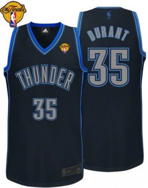Maillot Adidas Noir Graystone Fashion Finals Patch Authentic Oklahoma City Thunder - Kevin Durant #35 - Homme
