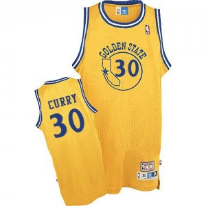 Maillot Adidas Or New Throwback Authentic Golden State Warriors - Stephen Curry #30 - Homme