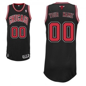 Chicago Bulls Personnalisé Adidas Alternate Noir Maillot d'équipe de NBA Remise - Authentic pour Homme