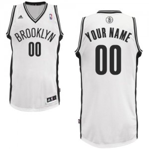Maillot NBA Blanc Swingman Personnalisé Brooklyn Nets Home Enfants Adidas