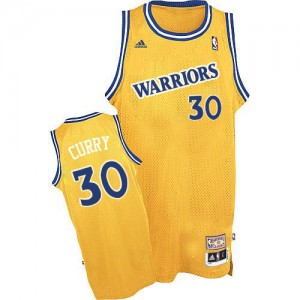 Maillot Adidas Or Throwback Authentic Golden State Warriors - Stephen Curry #30 - Homme
