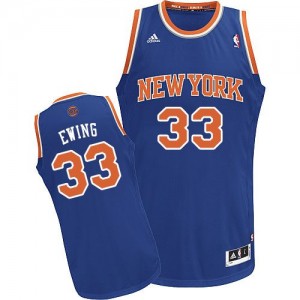 New York Knicks Patrick Ewing #33 Road Swingman Maillot d'équipe de NBA - Bleu royal pour Homme