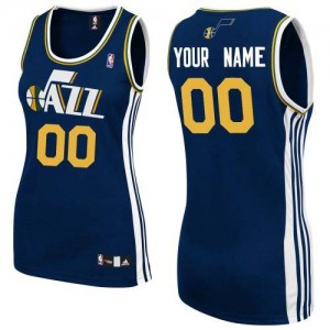Maillot NBA Bleu marin Authentic Personnalisé Utah Jazz Road Femme Adidas