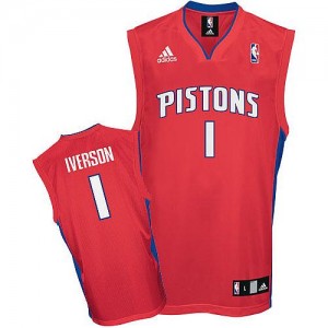 Detroit Pistons Allen Iverson #1 Swingman Maillot d'équipe de NBA - Rouge pour Homme