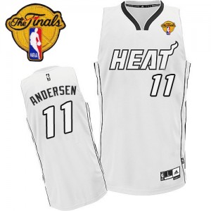 Maillot NBA Authentic Chris Andersen #11 Miami Heat Finals Patch Blanc - Homme