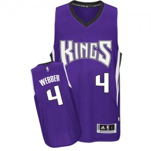Maillot NBA Violet Chris Webber #4 Sacramento Kings Road Authentic Homme Adidas