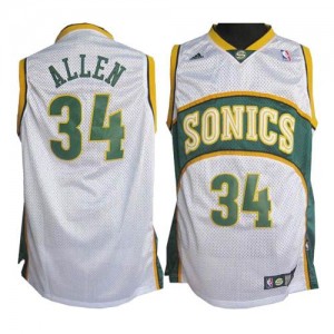 Maillot Swingman Oklahoma City Thunder NBA SuperSonics Blanc - #34 Ray Allen - Homme