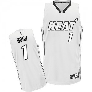 Maillot NBA Authentic Chris Bosh #1 Miami Heat Blanc - Homme