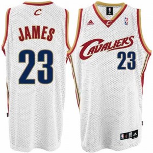 Maillot NBA Cleveland Cavaliers #23 LeBron James Blanc Adidas Swingman - Homme