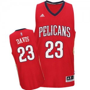 Maillot NBA New Orleans Pelicans #23 Anthony Davis Rouge Adidas Authentic Alternate - Homme