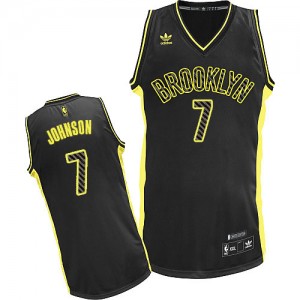 Brooklyn Nets #7 Adidas Electricity Fashion Noir Swingman Maillot d'équipe de NBA 100% authentique - Joe Johnson pour Homme
