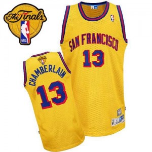 Maillot NBA Or Wilt Chamberlain #13 Golden State Warriors Throwback San Francisco Day 2015 The Finals Patch Swingman Homme Adidas