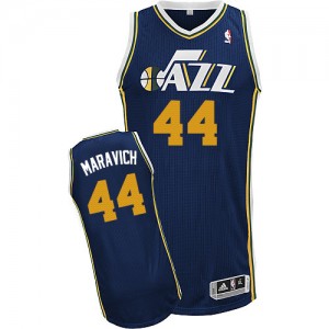 Maillot NBA Utah Jazz #44 Pete Maravich Bleu marin Adidas Authentic Road - Homme