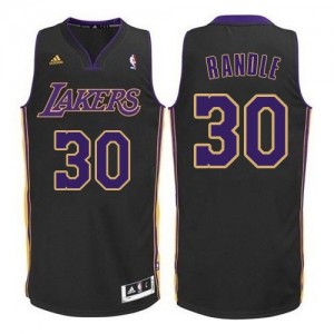Maillot NBA Noir Violet NO. Julius Randle #30 Los Angeles Lakers Authentic Homme Adidas