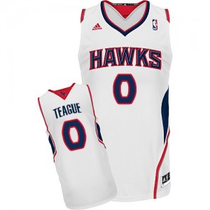 Maillot NBA Blanc Jeff Teague #0 Atlanta Hawks Home Swingman Homme Adidas