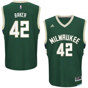 Milwaukee Bucks #42 Adidas Road Vert Swingman Maillot d'équipe de NBA pas cher - Vin Baker pour Homme