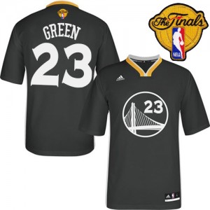 Maillot Adidas Noir Alternate 2015 The Finals Patch Authentic Golden State Warriors - Draymond Green #23 - Homme