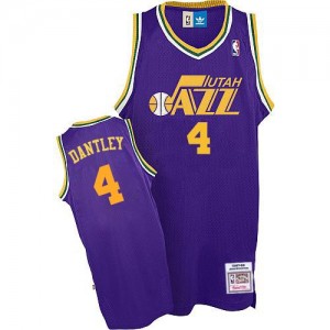 Utah Jazz Adrian Dantley #4 Throwback Authentic Maillot d'équipe de NBA - Violet pour Homme