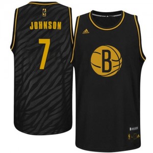Brooklyn Nets #7 Adidas Precious Metals Fashion Noir Authentic Maillot d'équipe de NBA achats en ligne - Joe Johnson pour Homme