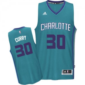 Charlotte Hornets Dell Curry #30 Road Authentic Maillot d'équipe de NBA - Bleu clair pour Homme