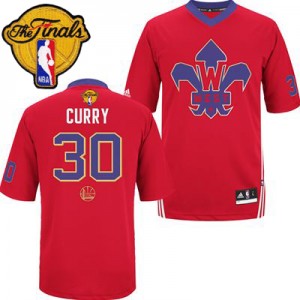 Golden State Warriors Stephen Curry #30 2014 All Star 2015 The Finals Patch Swingman Maillot d'équipe de NBA - Rouge pour Homme