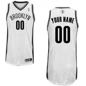 Brooklyn Nets Authentic Personnalisé Home Maillot d'équipe de NBA - Blanc pour Enfants