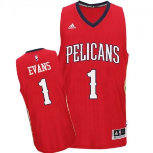 Maillot NBA New Orleans Pelicans #1 Tyreke Evans Rouge Adidas Authentic Alternate - Homme