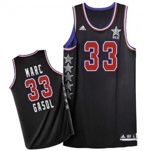 Maillot NBA Memphis Grizzlies #33 Marc Gasol Noir Adidas Authentic 2015 All Star - Homme