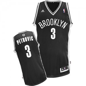 Maillot NBA Noir Drazen Petrovic #3 Brooklyn Nets Road Swingman Homme Adidas