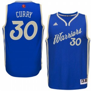 Golden State Warriors Stephen Curry #30 2015-16 Christmas Day Authentic Maillot d'équipe de NBA - Bleu royal pour Homme