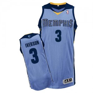 Maillot Authentic Memphis Grizzlies NBA Alternate Bleu clair - #3 Allen Iverson - Homme