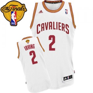 Maillot Adidas Blanc Home 2015 The Finals Patch Swingman Cleveland Cavaliers - Kyrie Irving #2 - Homme