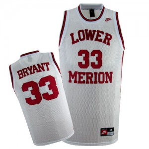 Los Angeles Lakers Nike Kobe Bryant #33 Lower Merion High School Swingman Maillot d'équipe de NBA - Blanc pour Homme