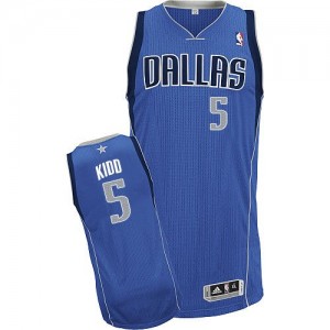 Dallas Mavericks #5 Adidas Road Bleu royal Authentic Maillot d'équipe de NBA Magasin d'usine - Jason Kidd pour Homme
