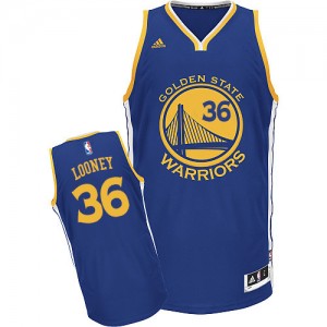Maillot NBA Golden State Warriors #36 Kevon Looney Bleu royal Adidas Swingman Road - Homme